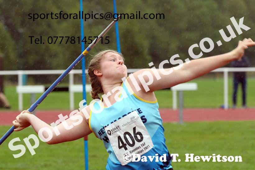 Women and Girls javelin, 2021 North Eastern Track and Field Champs., Middesbrough. Photo: David T. Hewitson/Sports for All Pics